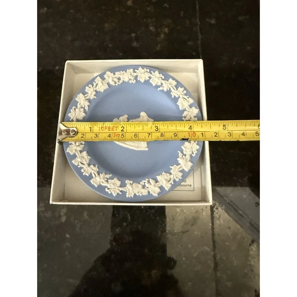 Wedgwood  Jasper Round Sweet Dish Tray England ‎ Pale Blue 4 1/2